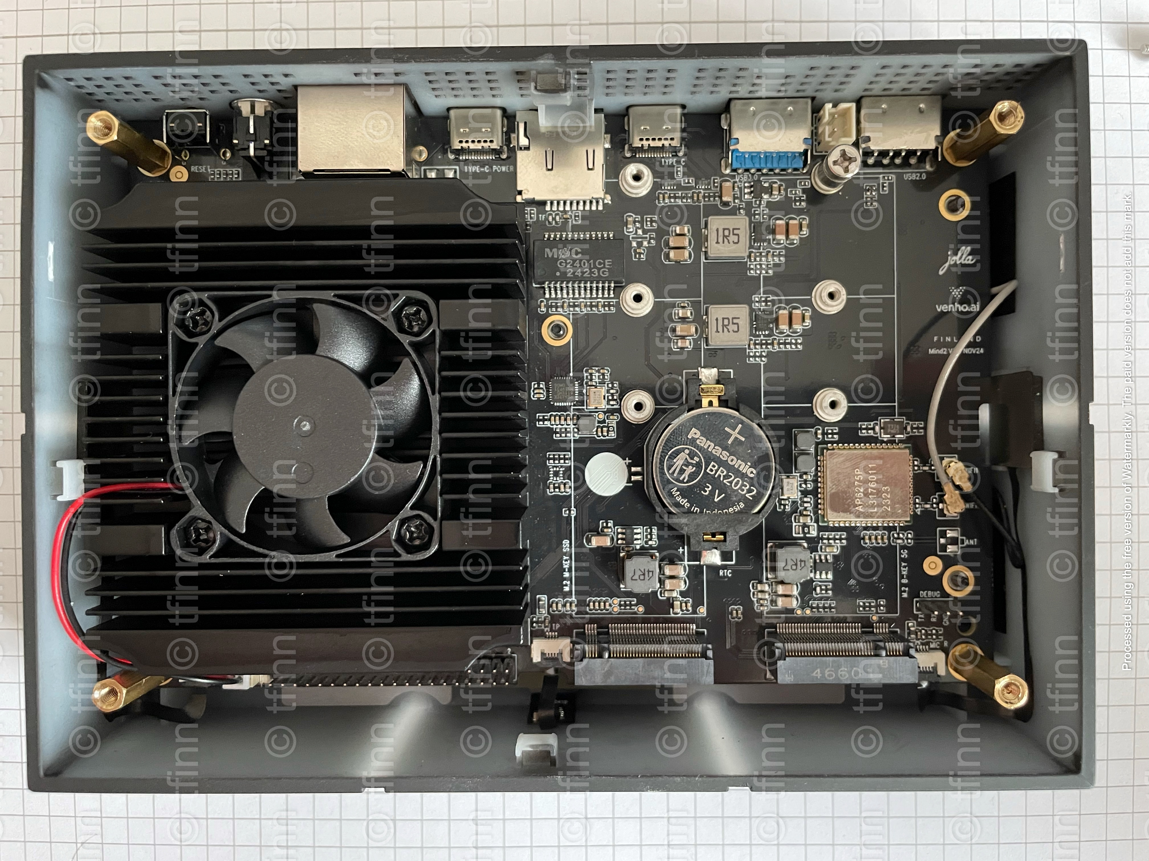 Motherboard in top shell