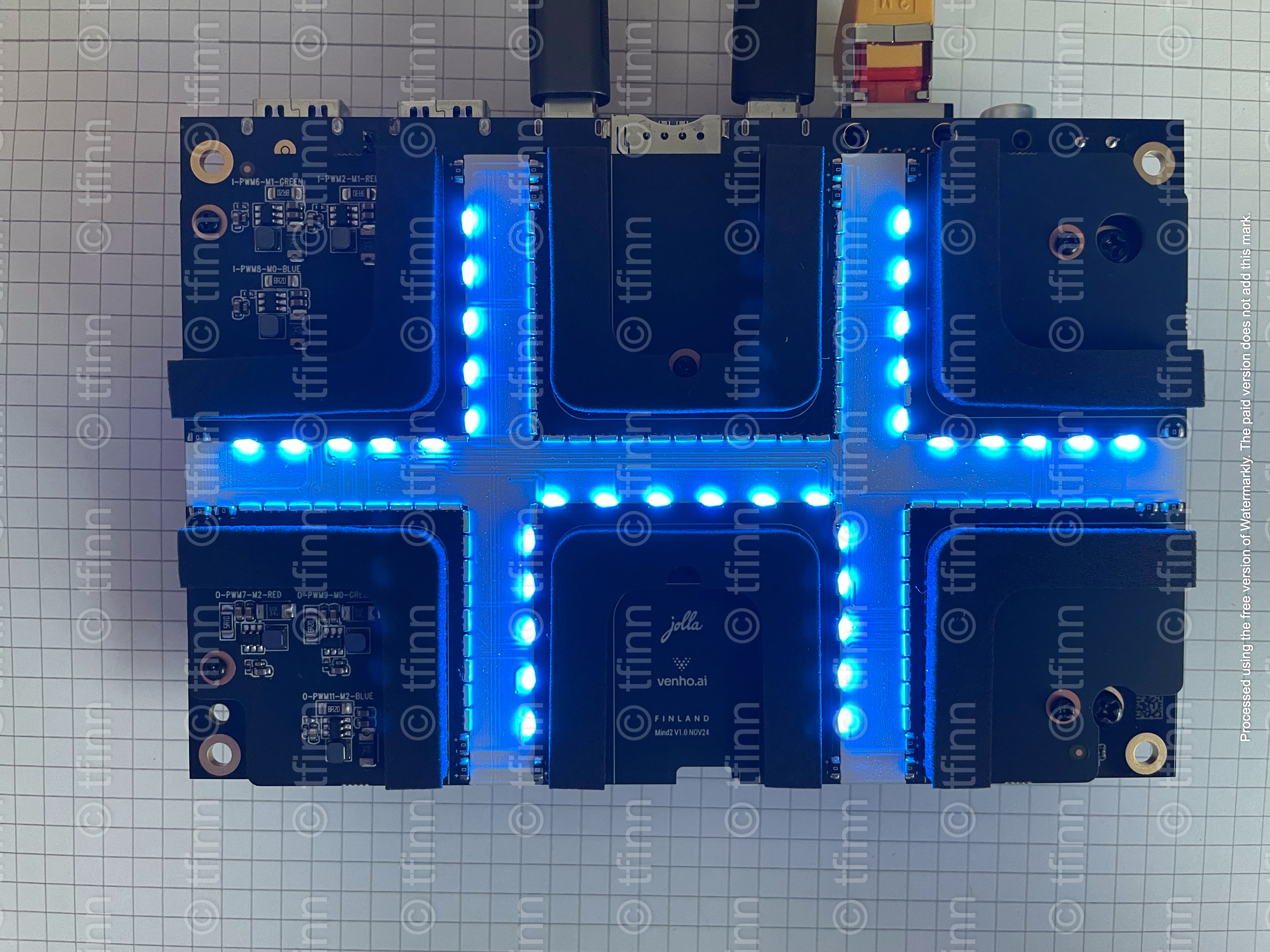 LED PCB Blau